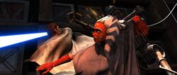 Ahsoka dodges droids