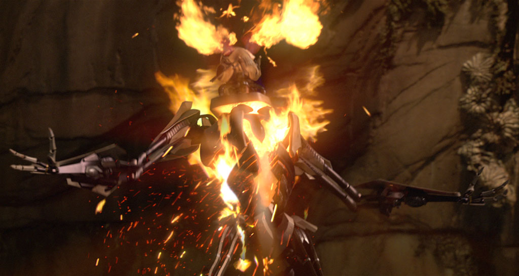 Grievous died as his last organic remains were destroyed by the powerful flames caused by his own blaster that Kenobi used against him, destroying the cyborg once and for all.