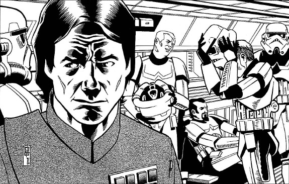 Han Solo and the Endor strike team prepared for boarding the Accuser.