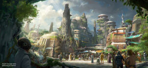 Star Wars land view from entrance