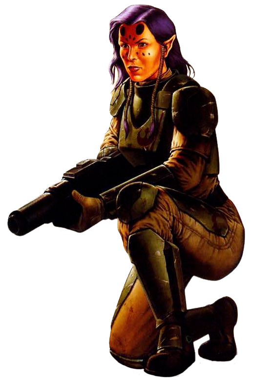 A female Devaronian bounty hunter during the Imperial Era