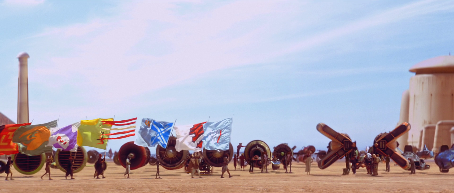 The parade of flags prior to the start of the race