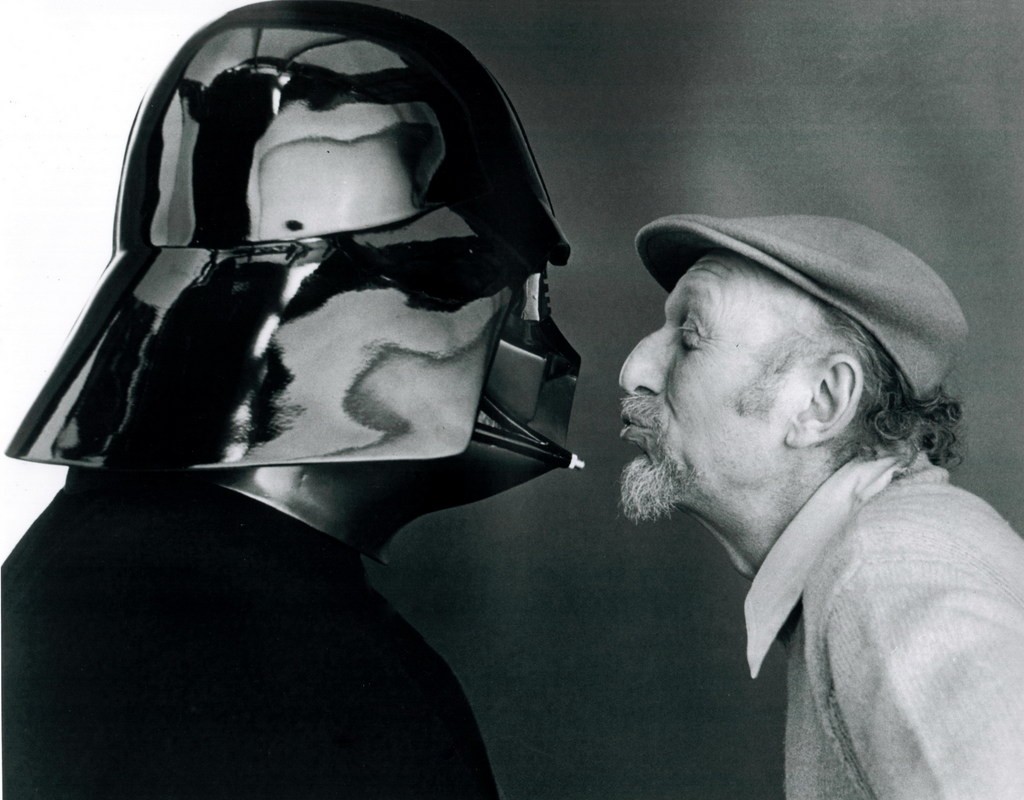 Kershner shares a smooch with Darth Vader