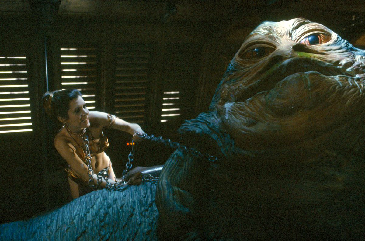 Leia strangling Jabba to death.