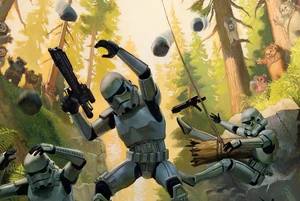 The Ewoks used guerrilla tactics against the technologically and numerically superior forces of the Galactic Empire.