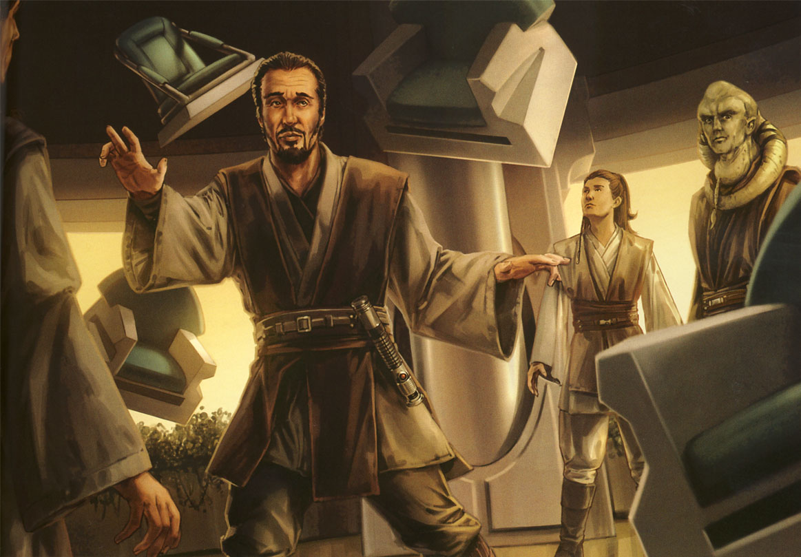 Count Dooku uses Move Object during a Jedi training session.