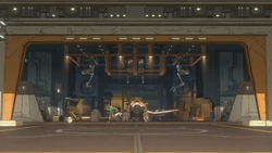 Xiono escapes from Yeager's garage as he is chased by a furious Ryvora.