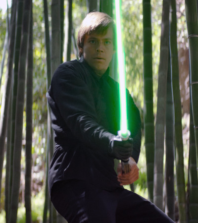 Skywalker continued to hone his lightsaber skills.