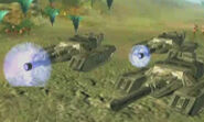 Plasma tanks firing.