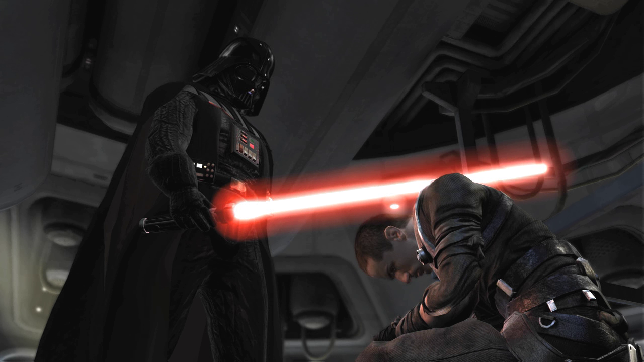 Darth Vader acknowledges Starkiller as his Sith apprentice.