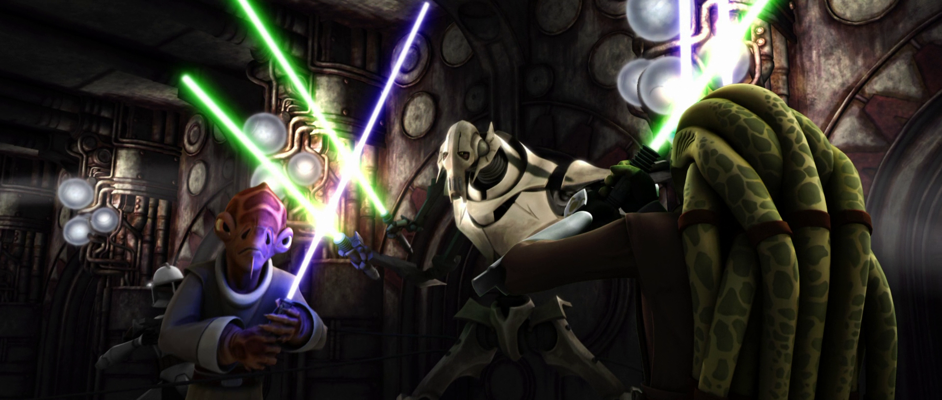 Fisto and Vebb duel Grievous.