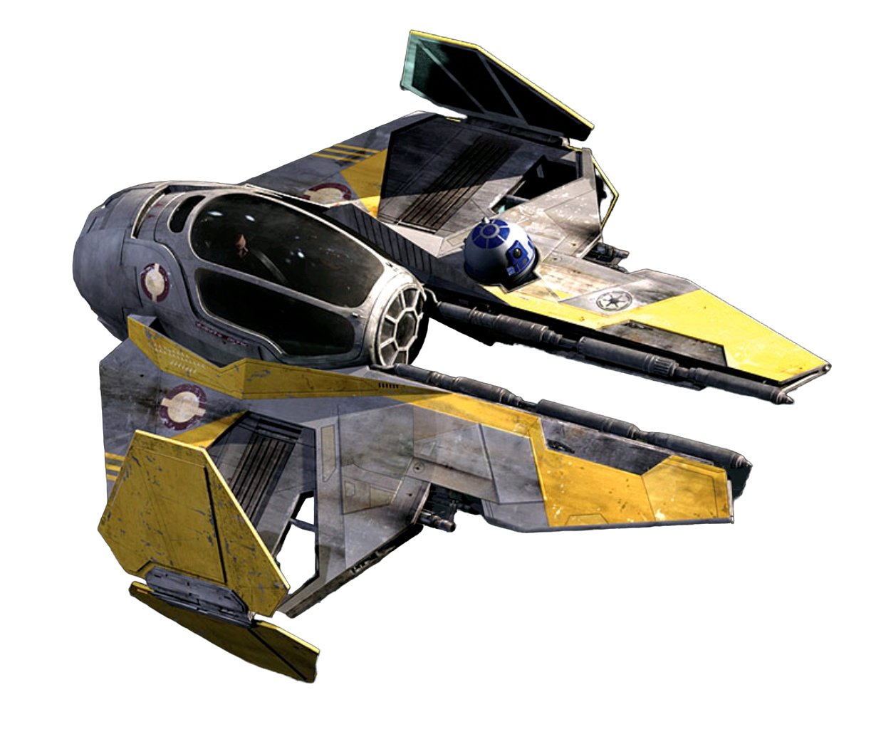 Anakin Skywalker's custom yellow Eta-2