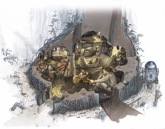 dagobah yoda with hut