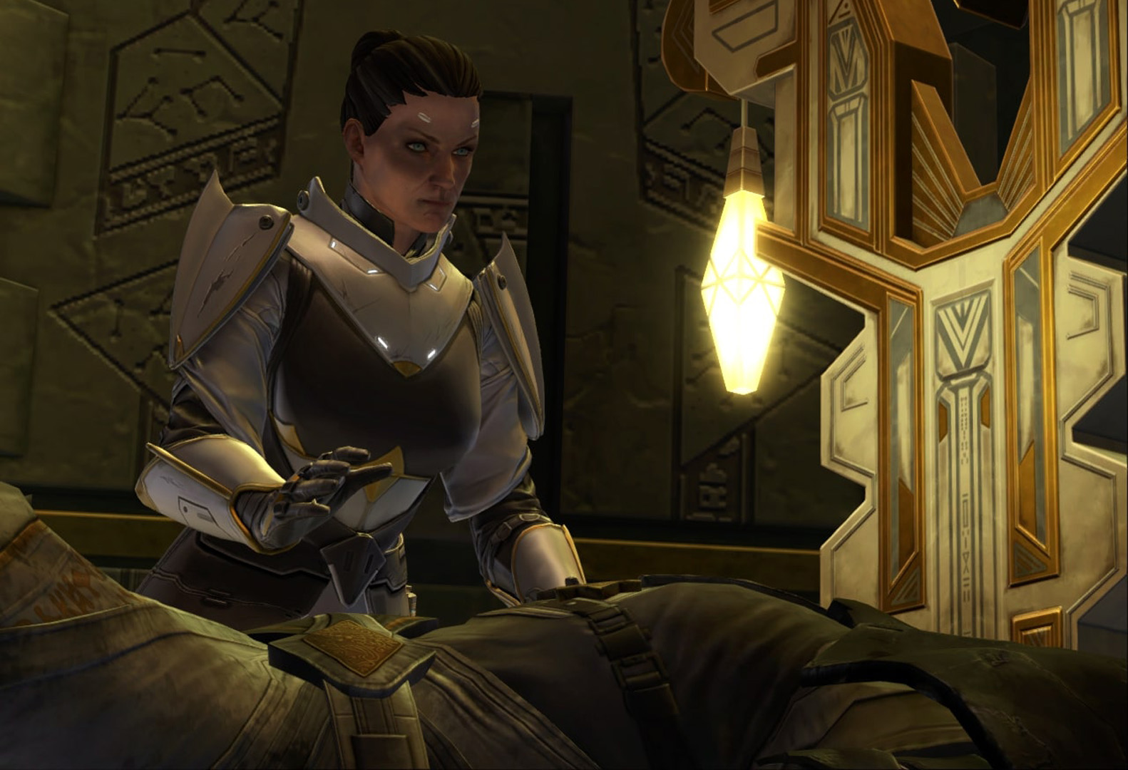 Senya Tirall heals Arcann's injuries using Voss rituals.