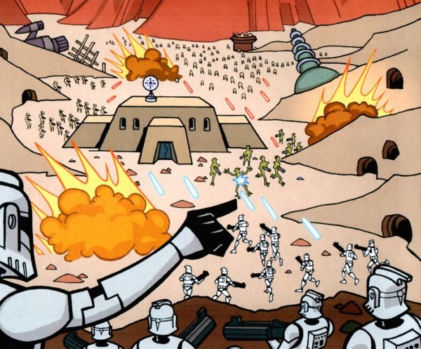 During the battle with Republic forces, Viidaav soldiers defended a mining array from Galactic Republic clone troopers.