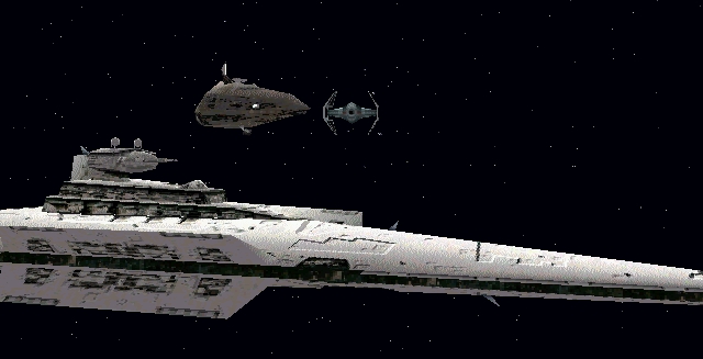 IPV-1 System Patrol Craft Glas docking with Victory-class Star Destroyer Protector.