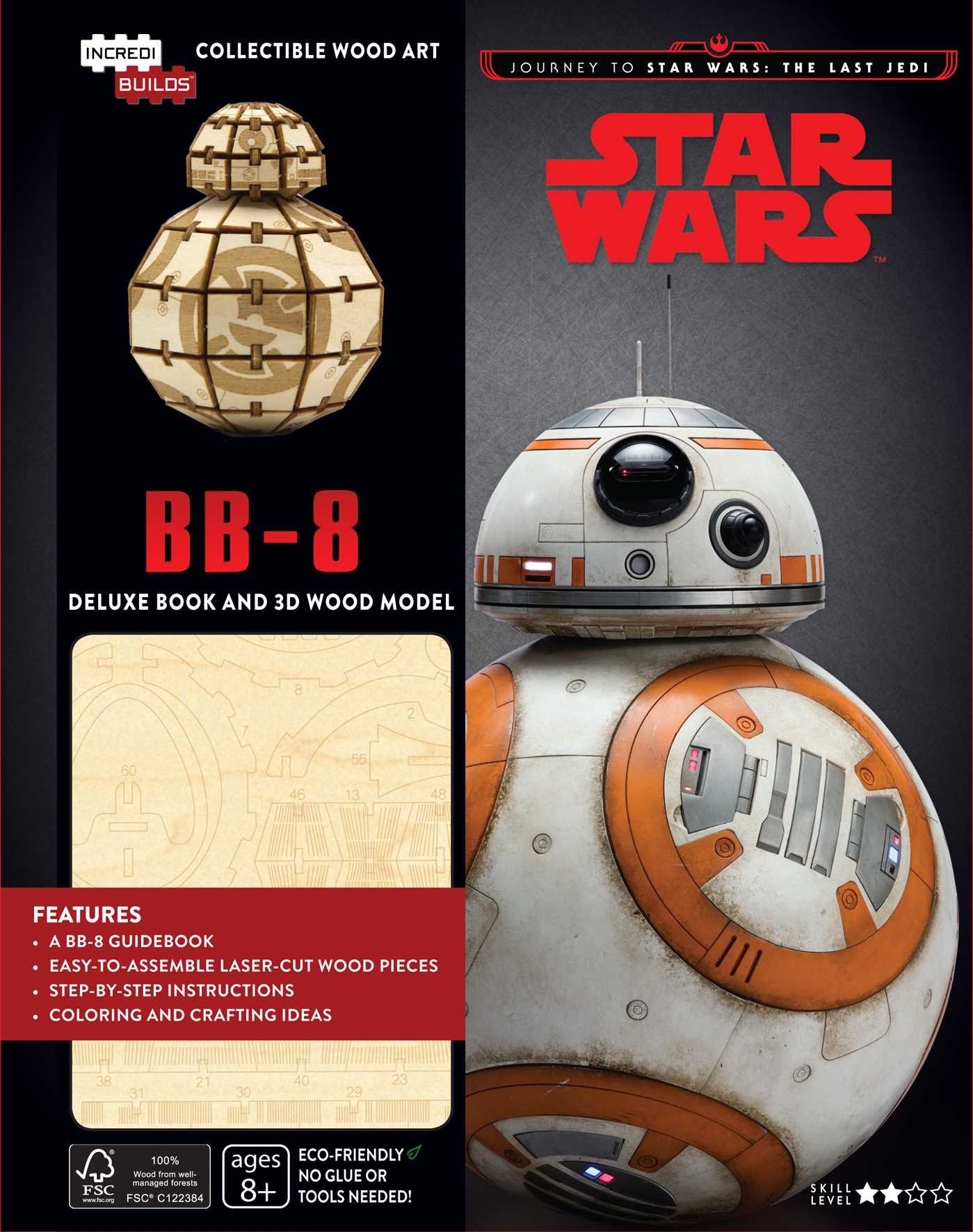 Incredibuilds: Star Wars Last Jedi: A-Wing 3D wood model and book