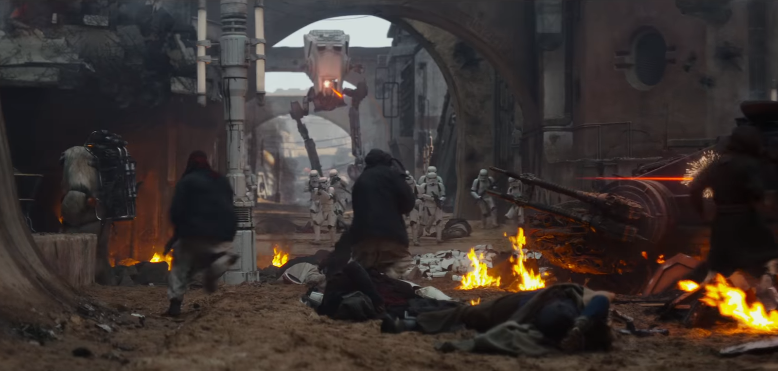 The Partisans and the Empire street fighting on Jedha.