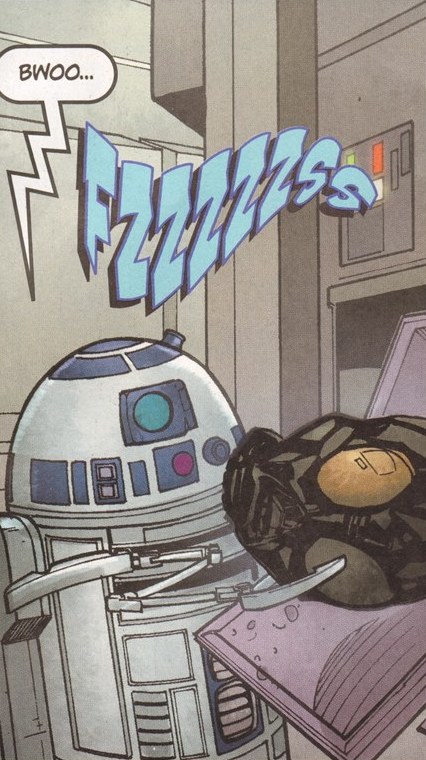 R2-D2 throws away the RA-7's dissembled body