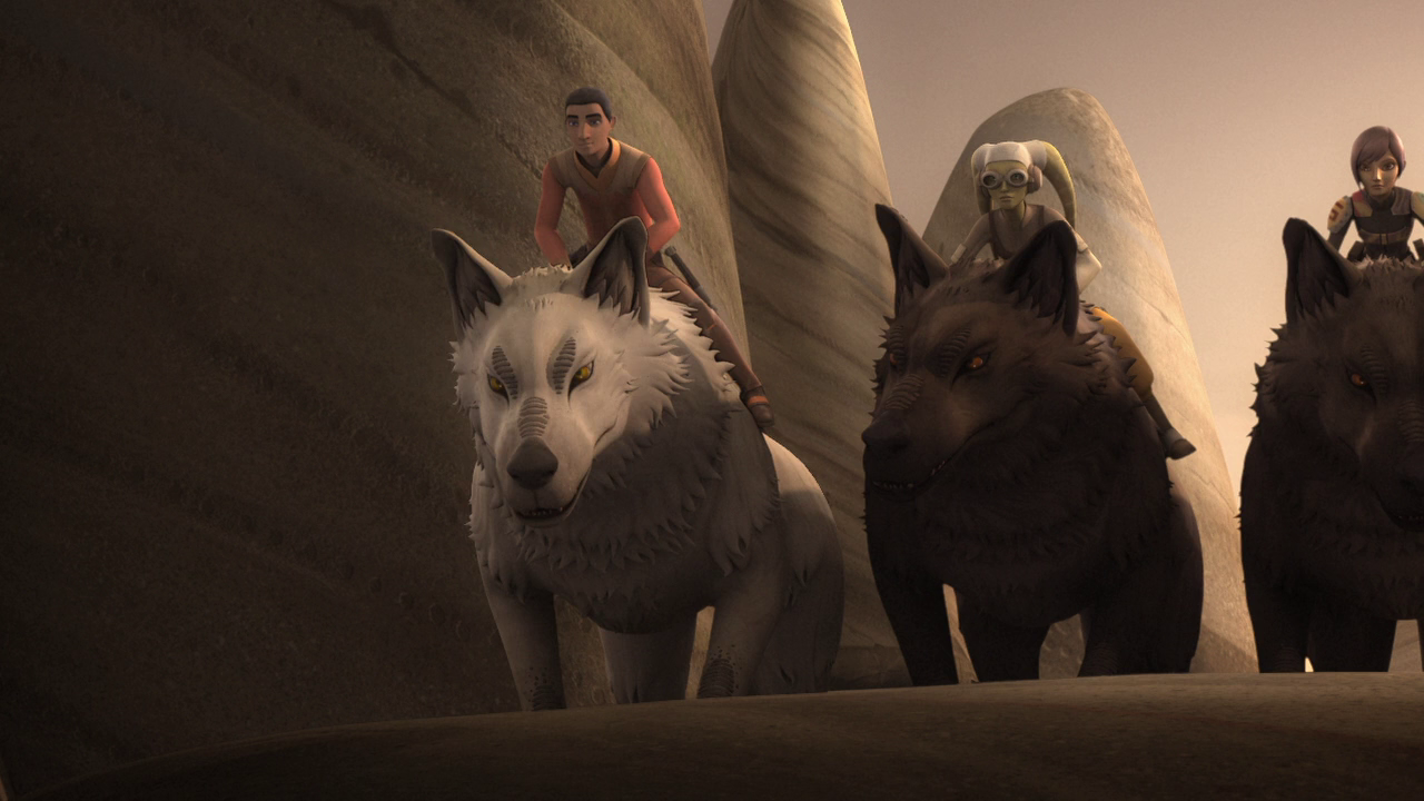 The wolf and his pack took the Spectres to the Lothal Jedi Temple.