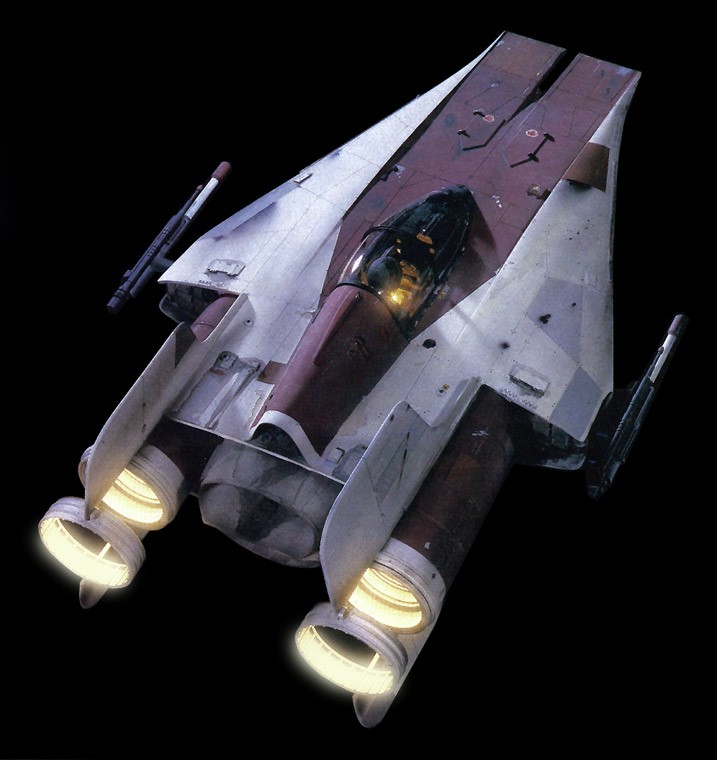 A modified A-wing starfighter