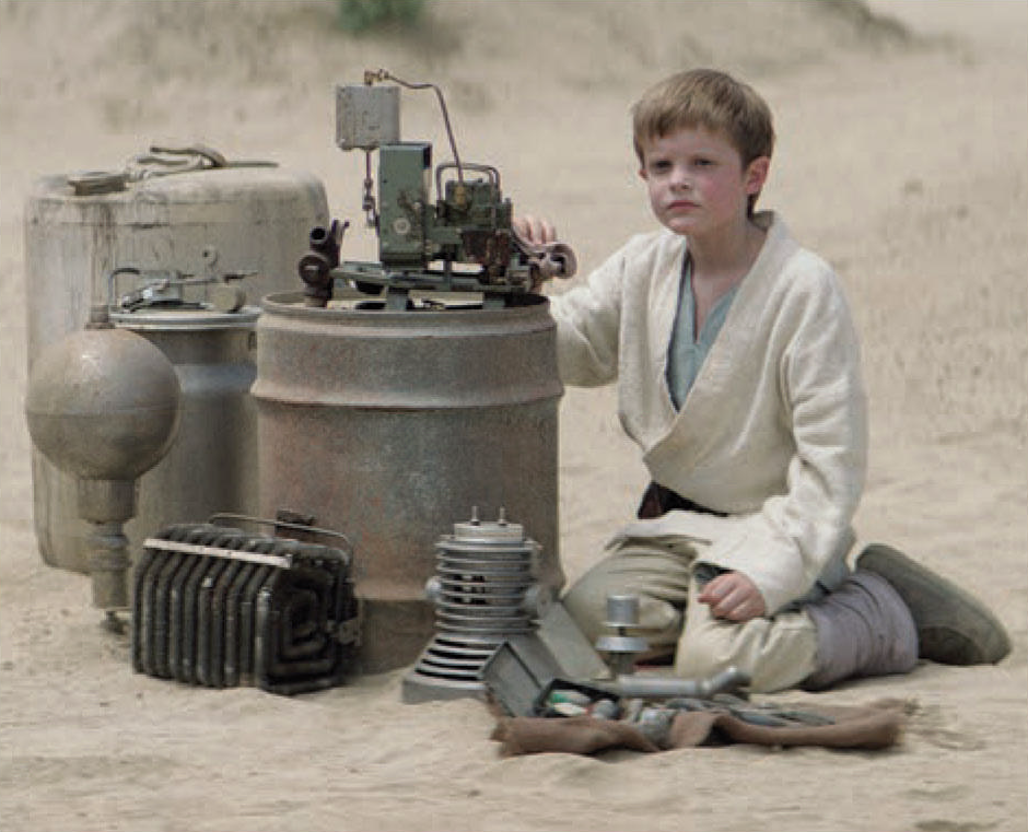 Luke Skywalker doing chores