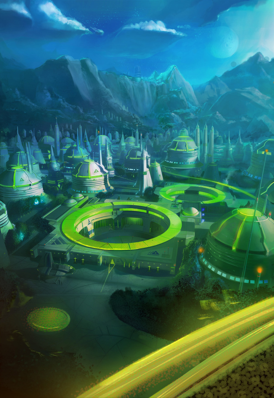 Concept art of a Serenno City