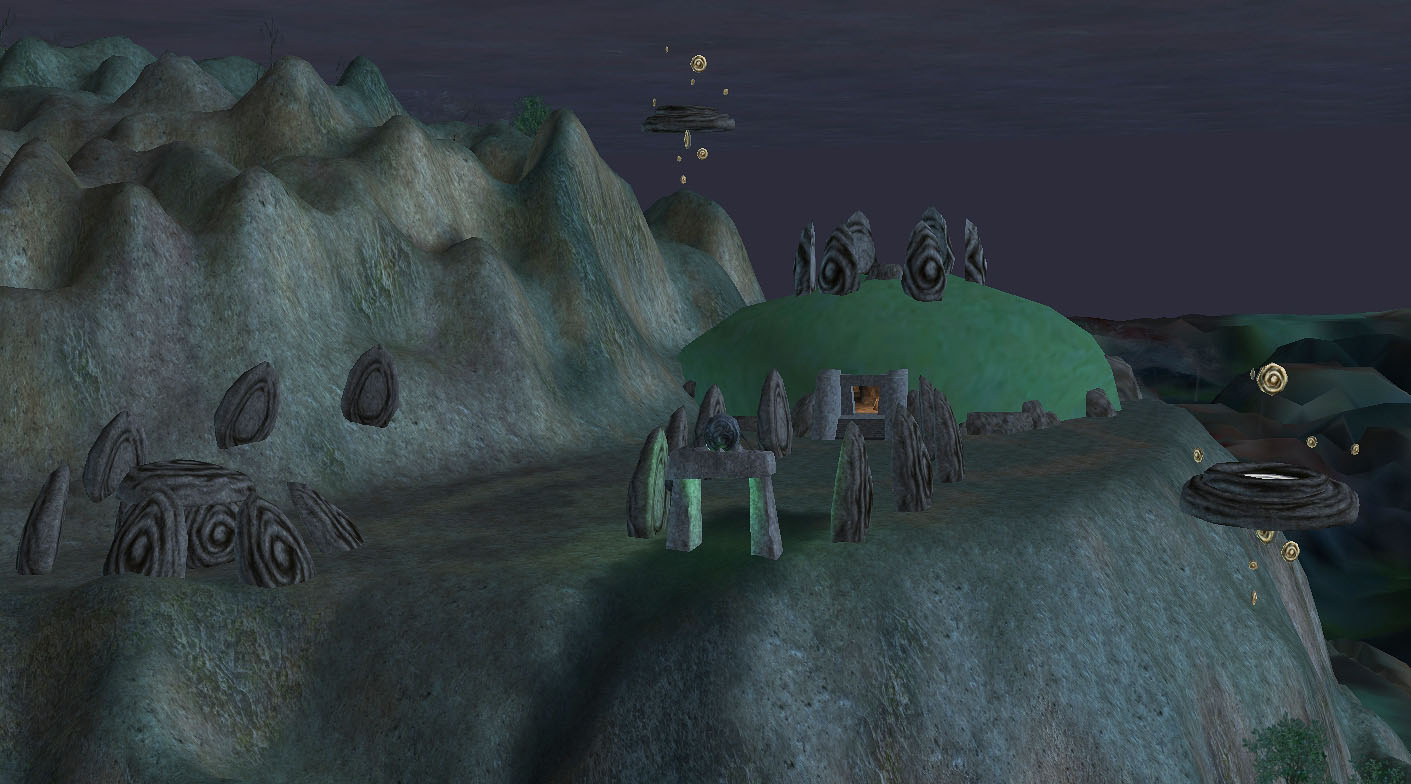 A view of the Singing Mountain Clan Stronghold near the mountain's summit