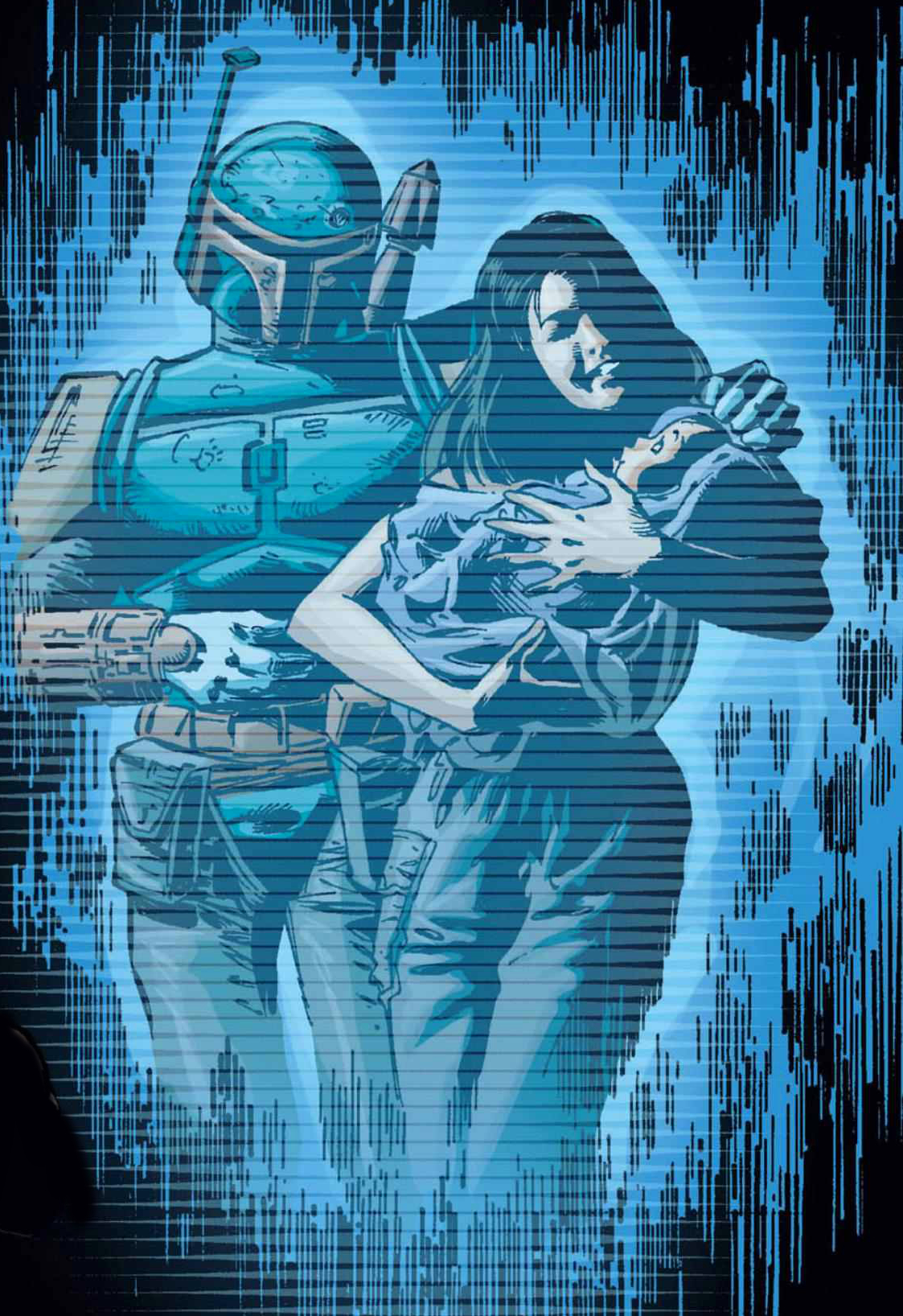 The Holographic Image of Boba, Sintas and their child.