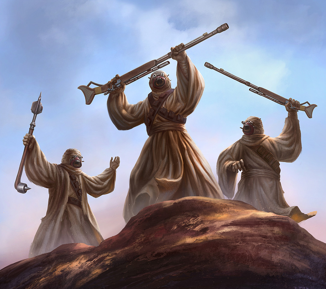 Tusken Raiders were a hostile warrior race.