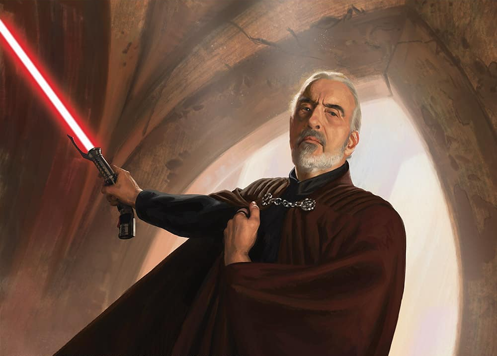 A masterful duelist, Dooku (pictured with his lightsaber) held his own against Ventress and Vos.