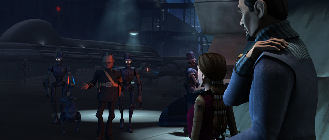 Divo confronts Senators Amidala and Organa for interfering in his investigation.