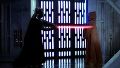 Ο Βέιντερ χτυπά το πρώην δάσκαλο και φίλο του, Κενόμπι.