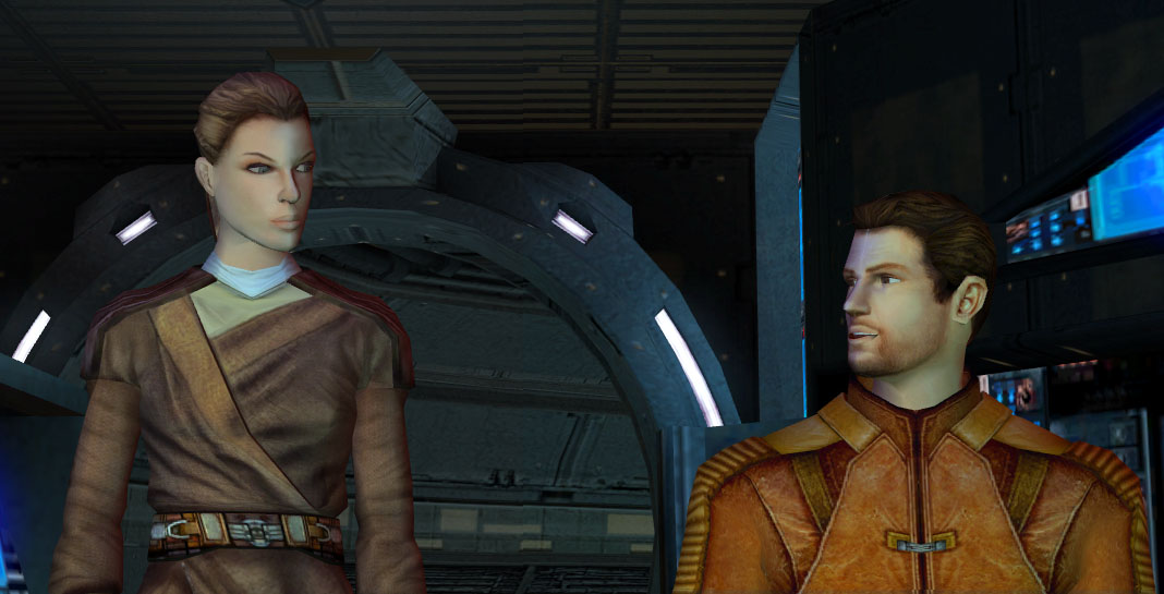 Onasi and Revan aboard the Ebon Hawk