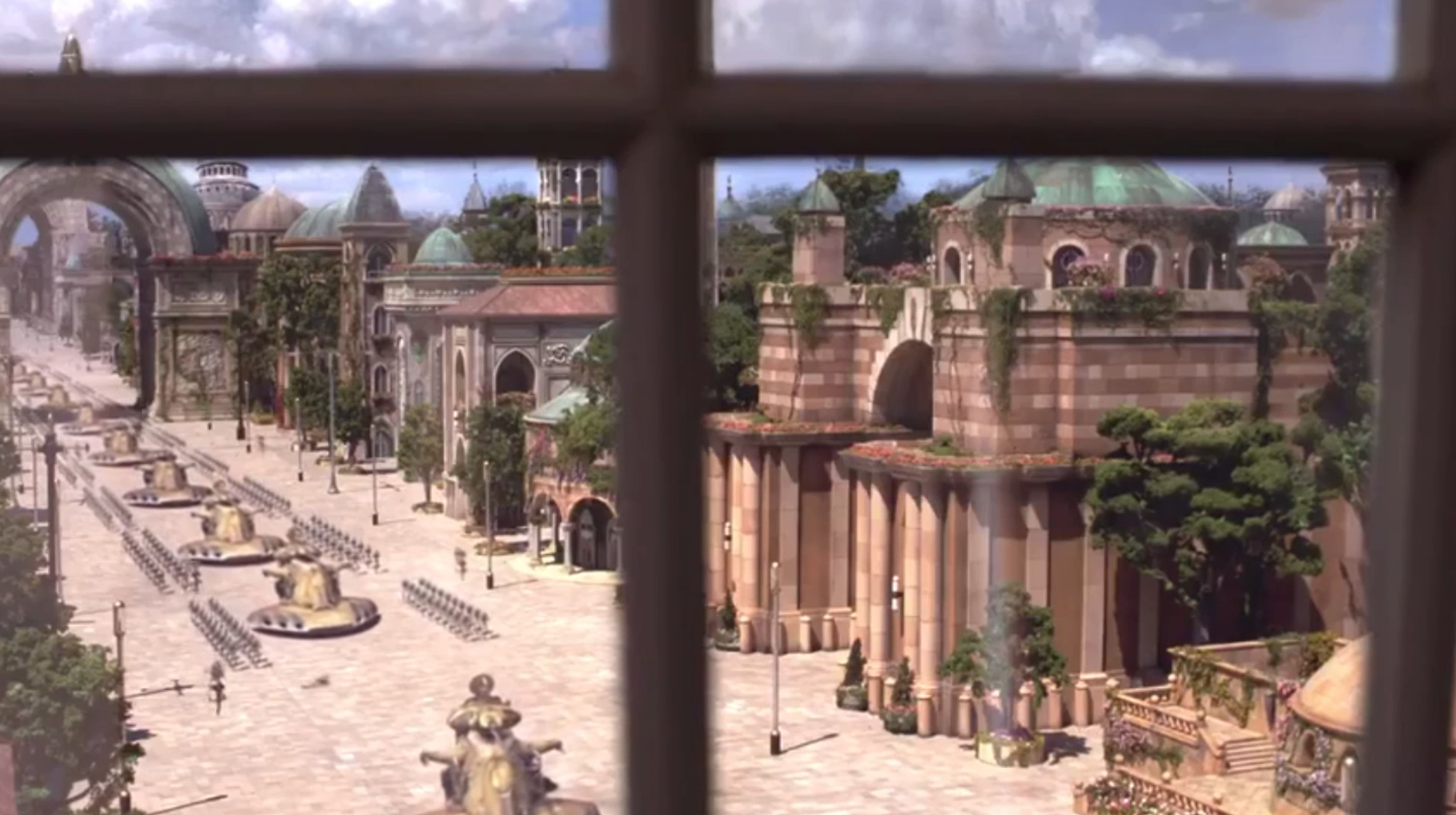 The Federation's battle droids marched into the Naboo capital of Theed.