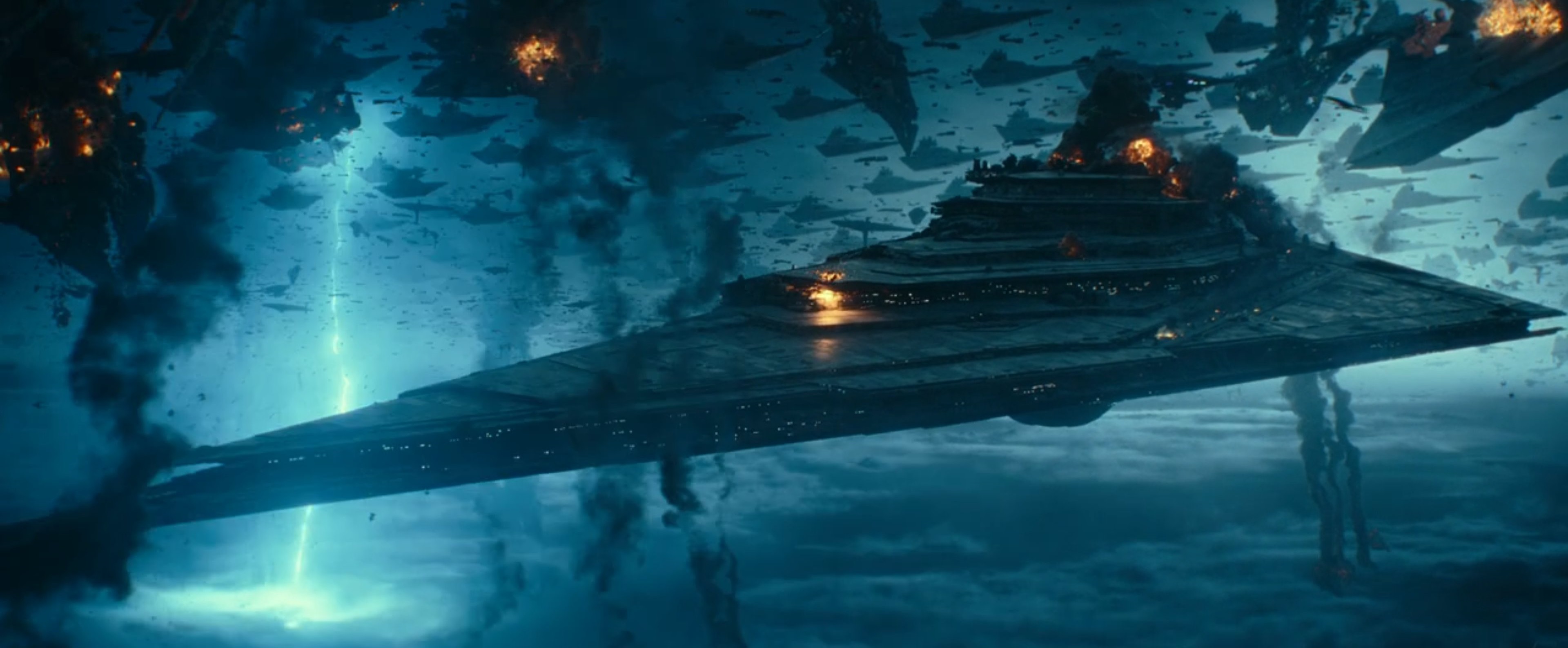 The Resistance destroyed the Sith fleet's command ship, the Steadfast, killing Allegiant General Pryde in the process.