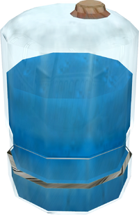 A container of drinkable water