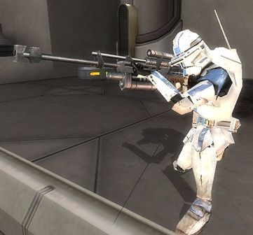 A Phase II clone sniper of the 501st Legion during the Raid on the Jedi Temple.