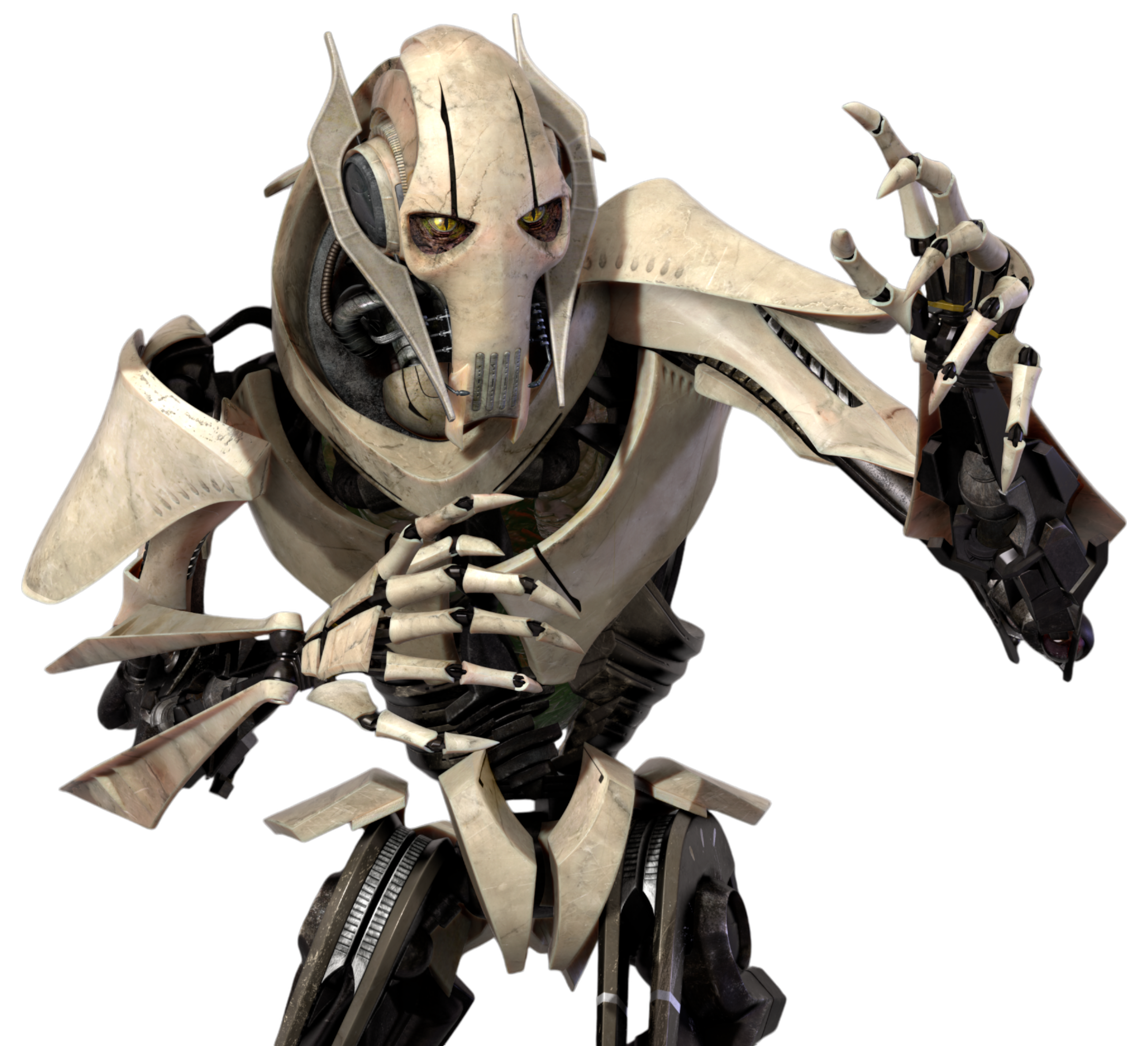 Tualon, Iskat and Sunghi Silpari were sent to Frong on a hunt for the Kaleesh cyborg General Grievous (pictured).