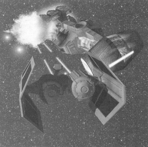 The Korolev is attacked by a TIE bomber.