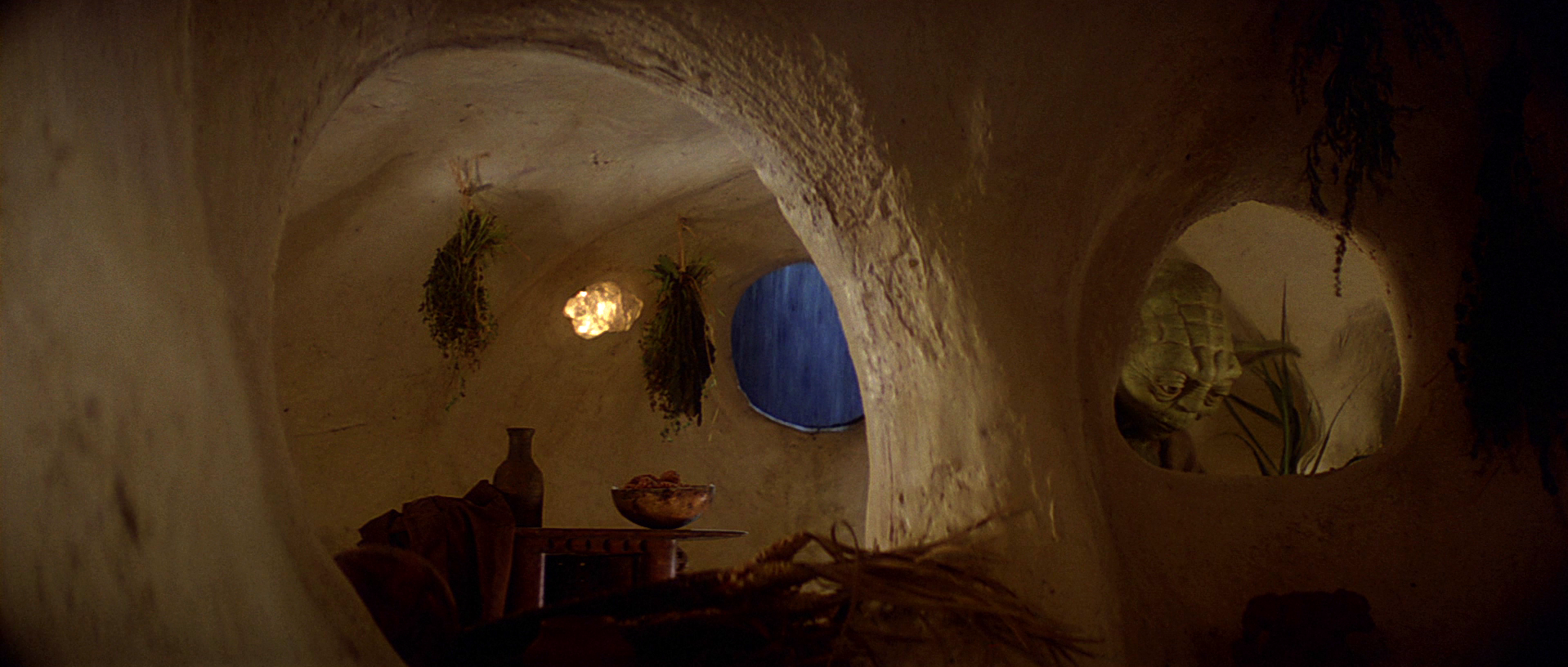 The interior of Yoda's hut.