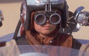 Anakin Skywalker sul suo podracer