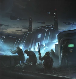 During the reign of the Galactic Empire, the Imperial Inspectorate HQ was infiltrated by Rebel Alliance operatives.