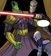 Dooku forces the King of Falleen to surrender.