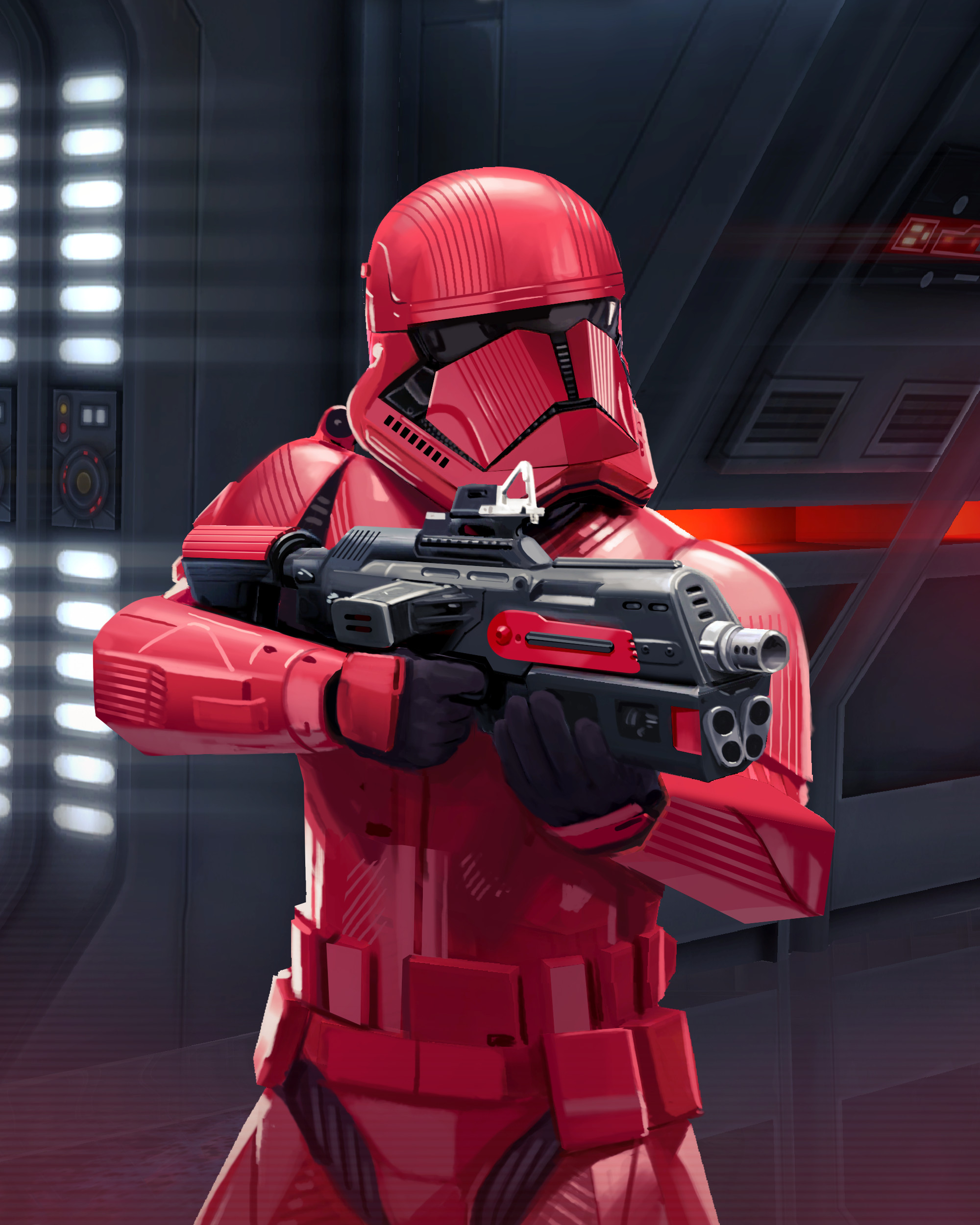 With their crimson armor and advanced weaponry, Sith troopers formed the backbone of the Sith Eternal army.