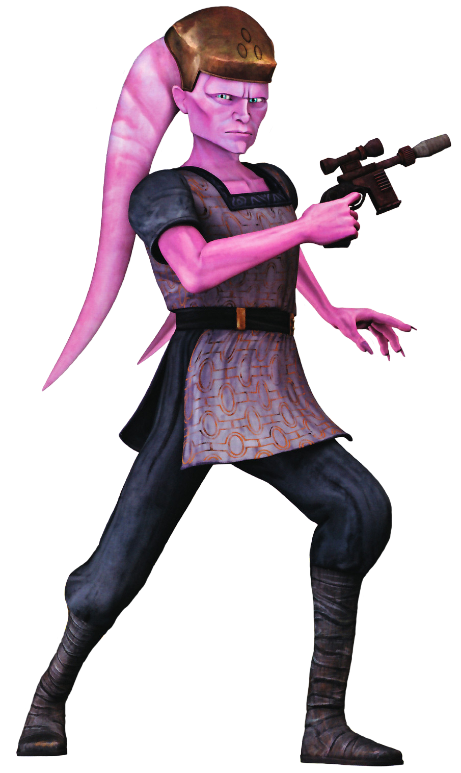 Tae Boon, a pink-skinned Twi'lek male