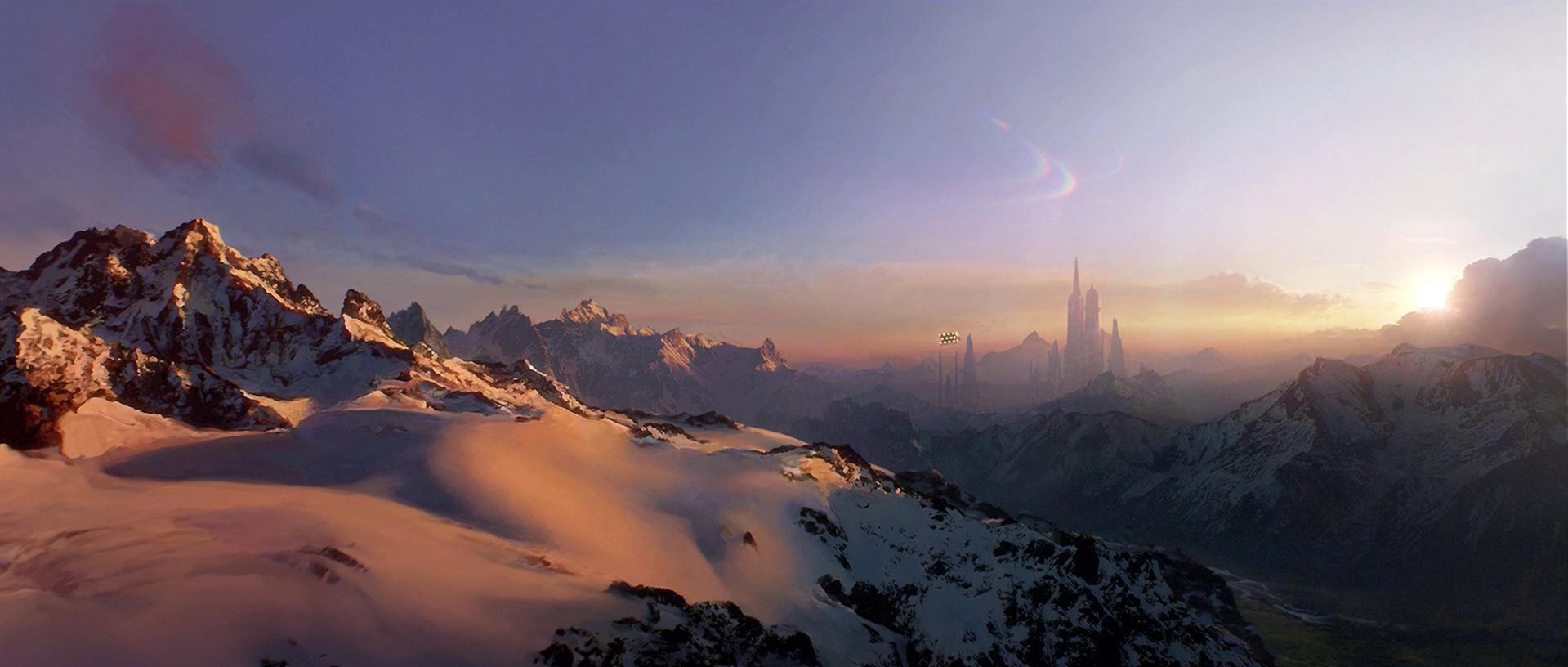 Alderaan's snow-capped mountains.