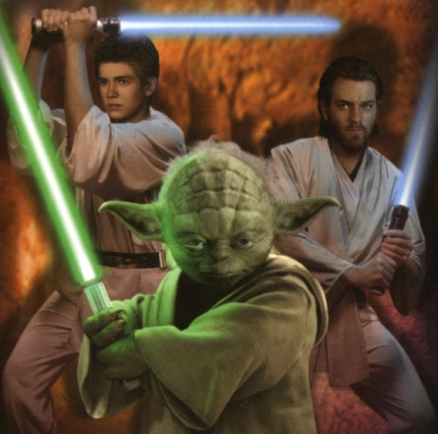 Skywalker with Kenobi and Yoda during the mission to Mawan