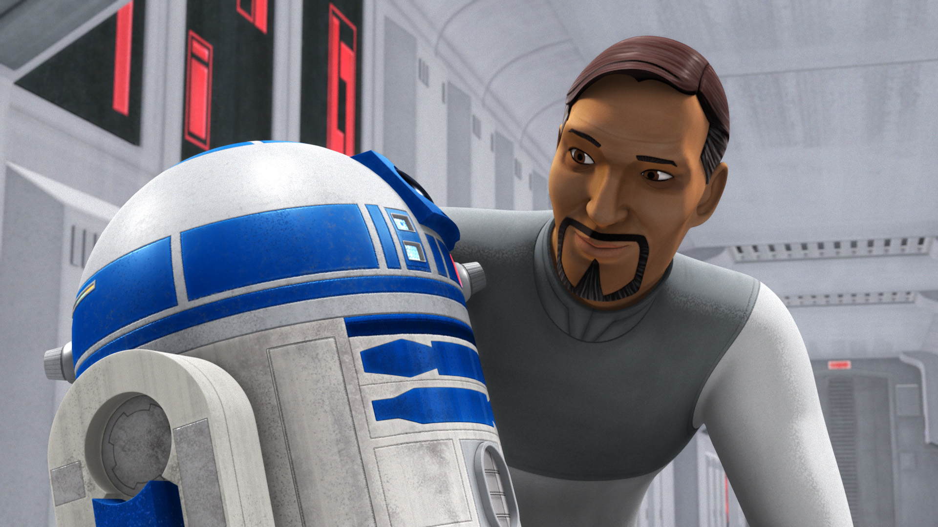 R2-D2 informing Bail Organa about the Spectres.