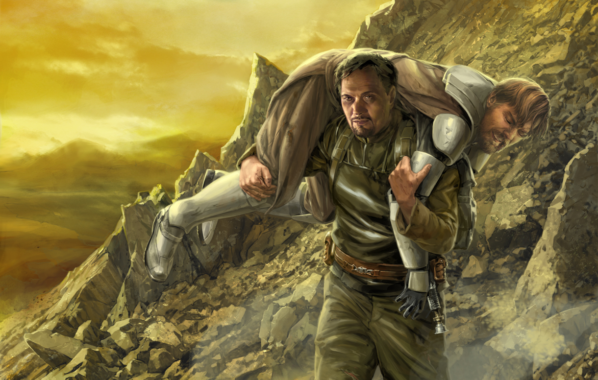 Organa carried Kenobi during the mission on Zigoola.